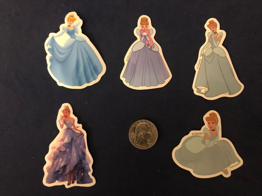 Disney Stickers – Disney Cinderella Lot of 5 Stickers.