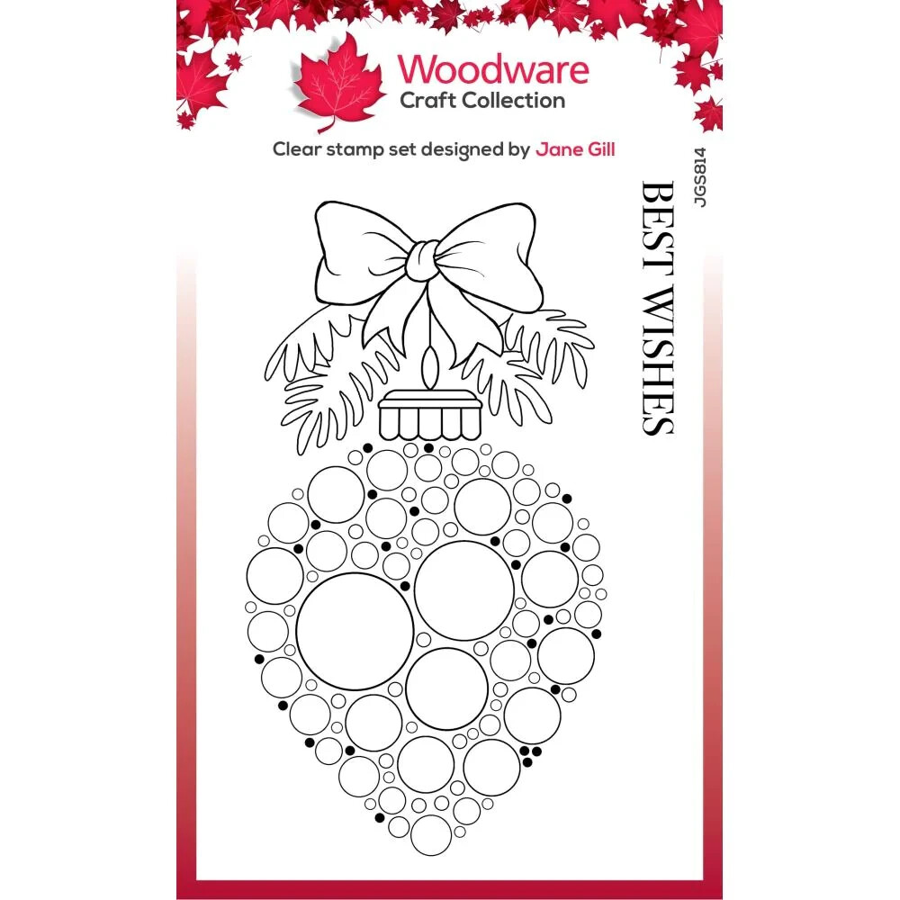 Woodware Craft Clear Stamp – BIG BUBBLE BAUBLE- HEART