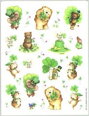 3 Sheets St Patrick’s Day Animal Scrapbook Stickers! Mouse Bear Bunny