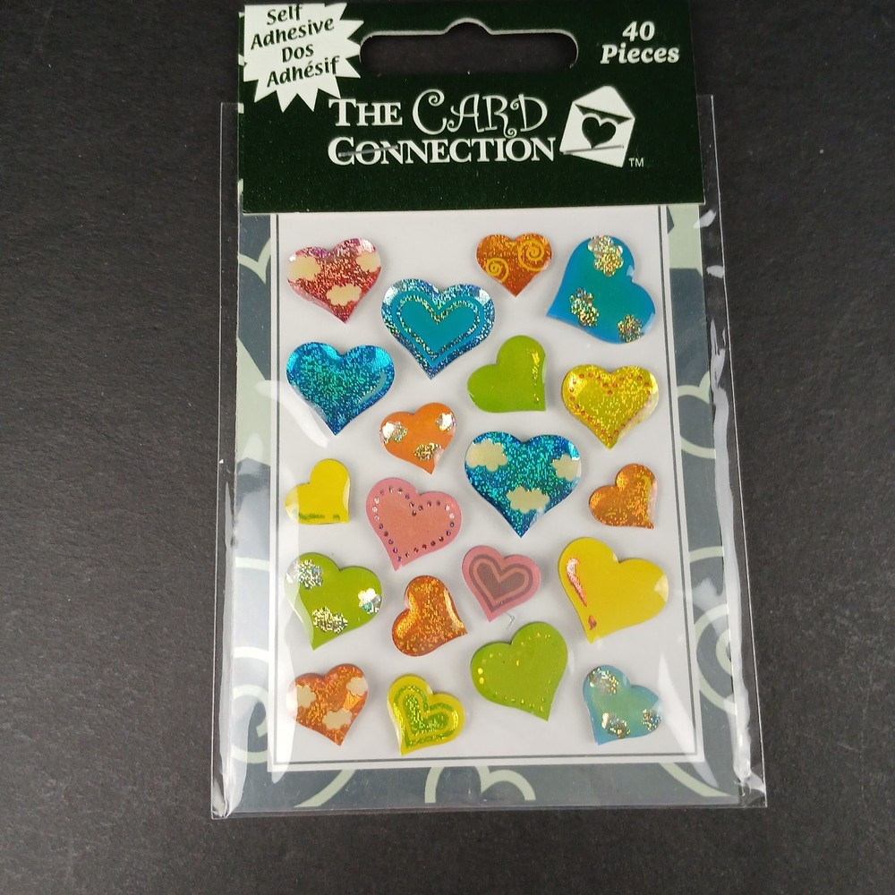 Glitter Puffy HEARTS Stickers The Card Connection 1 Package 20 Mixed Hearts
