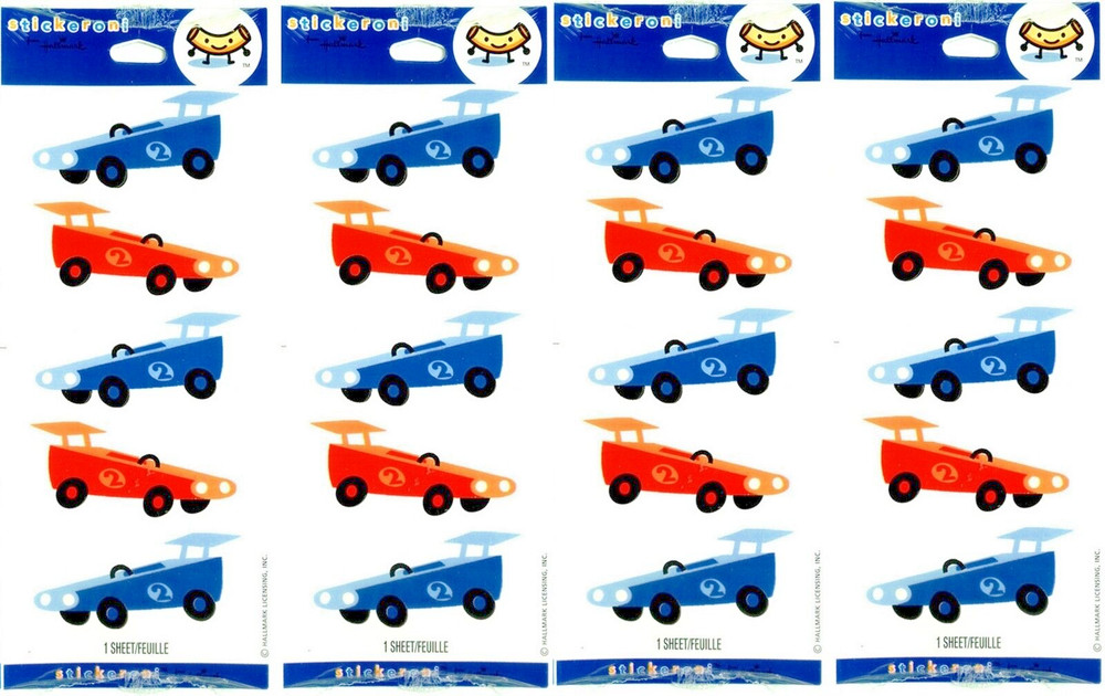 4 New packs Hallmark GO Cart CAR Stickers! 4 Sheets!