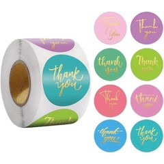 1000Pcs 1.5in Round Thank You Stickers for Gift Shopping Bags & Other Decoration