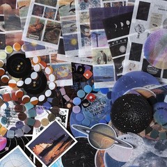 20sheets stickers pack,Arriving the Galaxy, clear and paper stickers