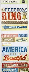 K&Company Embossed Stickers w/Foil Accents ~ Americana Words