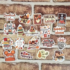 Cute Fall Reading Book Lover Stickers – Cozy Reading Autumn Aesthetic Set of 10