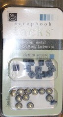 Chatterbox Scrapbook Tacks Snap-on Paper Crafting Fasteners – Denim Square NEW
