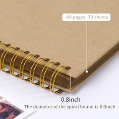 RECUTMS 10×10 DIY Scrapbook Album 60 Pages Hardcover Kraft Paper Photo Memory Bo