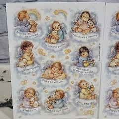 Angel Babies Cherubs Scrapbooking Stickers Lot Paper Magic Crafts Vintage