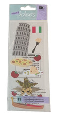 Italy~Pisa~Flag~Pizza~Mask~A Touch Of Jolee’s Dimensional Scrapbook Stickers VTG