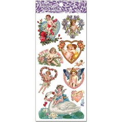 Violette Stickers – Love Angels – 2 Victorian Cherubs Sticker Sheets – Crafts