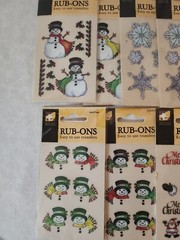 AMERICAN TRADITIONAL DESIGNS Lot of 9 Winter & Christmas Scrapbooking Rub-Ons