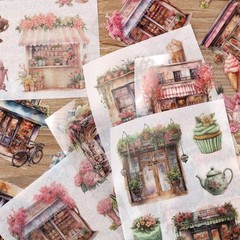 Auguro Coffee Shop Scrapbook Stickers 36 Sheets 200 Pre-Cut Standard, Blu