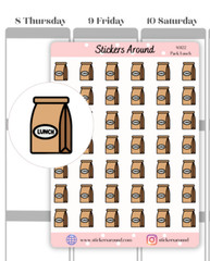 Lunch Bag Icon Sticker, Pack Lunch Planner Sticker, Calendar and Bullet Journal