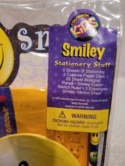 Vintage Smiley Face Sandylion Sticker Stationery Kit Floaty Paperweight Pen Lot