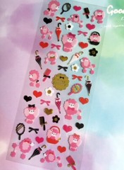 Pink Poodles Dog Grooming Fancy Sticker Sheet Scrapbook Junk Journal