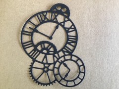CLOCK GEARS COGS Steampunk card stock die cut embellishments 3-1/4″ x 3″ 6 Pcs
