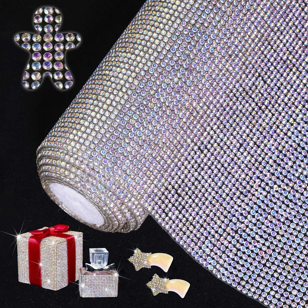 Locacrystal 81000Pcs Bling Rhinestone Sheet Roll Self-Adhesive Smooth Glitter…