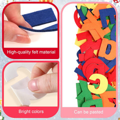 310 Pieces Felt Letter Stickers with Numbers for Bulletin Board Classroom (Rainb