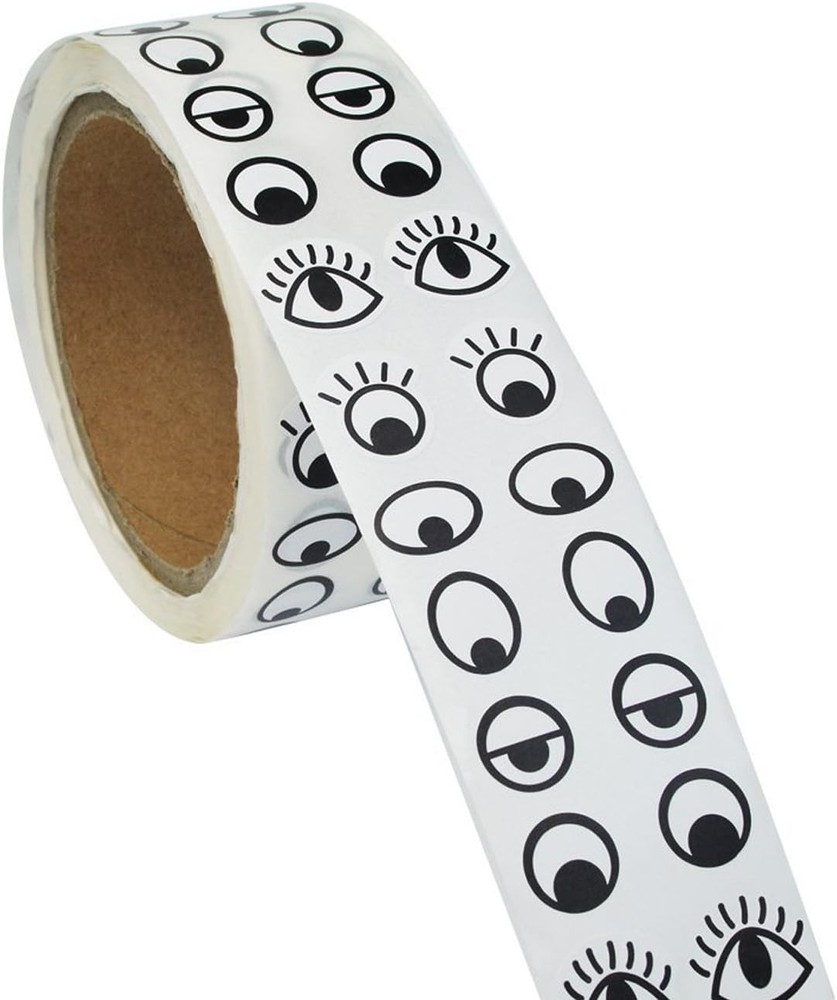 Lependor Black White Eye Stickers Labels Roll width 42mm, and