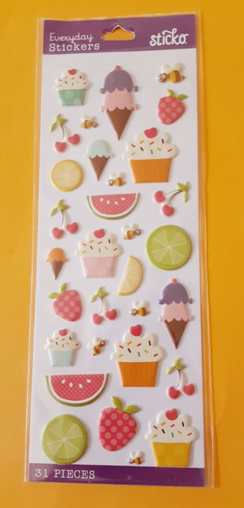Sticko puffy sweet treats sticker strip pkg (free ship $20 min US only)