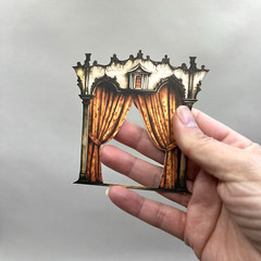Halloween Stage Curtain Die Cut Shapes Orange Black Collage Junk Journals