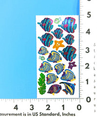 Butterfly Fish Angel Fish Sea Life Prismatic Sticker Sheet Style 2