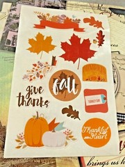 Scrapbooking Embellishment Thanksgiving Autumn Fall Leaves Harvest Stickers
