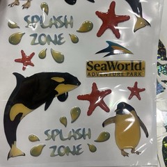 Vintage 2005 Creative Imaginations SEAWORLD Adventure Parks Epoxy Stickers Orca