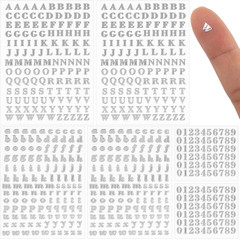 640Pcs Small Metal Letter Number Stickers, 3D Self-Adhesive Mini Letter