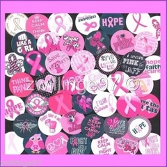 100 Precut BREAST CANCER AWARENESS Support 1 inch BOTTLE CAP CHARM TRAY IMAGES