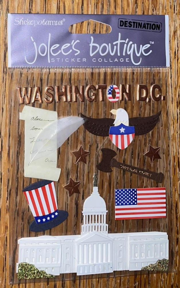 JOLEES WASHINGTON DC Title WHITE HOUSE US CAPITOL Monument 3D Scrapbook Stickers