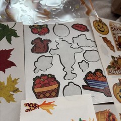 Vtg Mrs Grossman’s Thanksgiving Fall Halloween Sticker Big Lot Jolee’s Hallmark