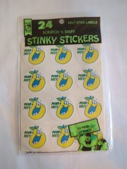 TREND Stinky stickers Scratch ‘n Sniff 1980 1981 Sealed Pack of 24 Pear & Peach