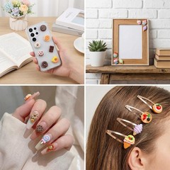RAHHLIZS 60 PCS Food Themed Resin Charms 0.39 x 0.28 x 0.08in, Multicolor