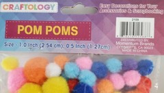 Craftolgy Pom Poms Variety Multicolor (lot of 2) each pk 100pcs different sz NWT