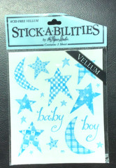🔥 Paper Studios Stickabilities BABY BOY VELLUM STICKERS 4 X 5″ SHEET