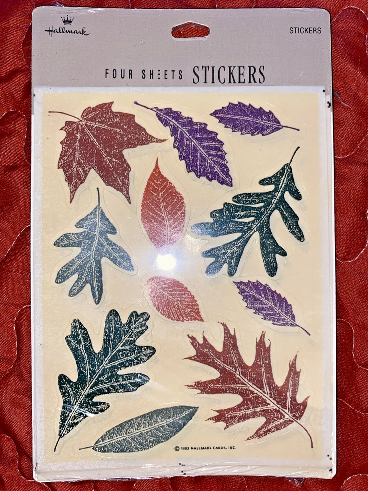 VINTAGE HALLMARK FALL LEAVES STICKERS 1993 New Sealed THANKSGIVING album