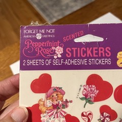 Vintage NOS American Greetings Forget Me Not Peppermint Rose Scented Stickers