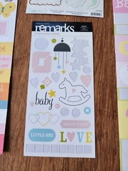 Vintage Lot Scrapbook Stickers Baby Girl Mixed Various Baby Theme Partials #4
