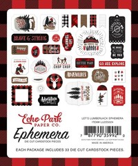 1 Pack of Echo Park Paper LET’S LUMBERJACK Die-Cut Cardstock Ephemera Pieces