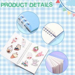 Sabary 4 Pieces Sticker A5, about 8.3 x 5.8 inch, Red, Blue, Yellow, Purple