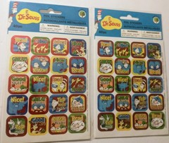 Dr. Seuss Foil Stickers Lot of 2 Packs – 40ct Each – Metallic Reward Stickers.