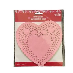 Pink Heart Doilies Paper Romance Valentine’s Day Ephemera 30 Plus Crafts mq Junk