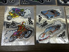 Vintage 1980’s Metallic Foil Vending Sticker Lot BMX Bikes Cars Motorcycle