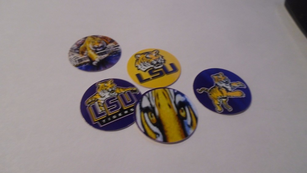 Pre Cut One Inch Bottle Cap Images LSU
