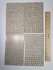 12 Alphabet Fonts Rub On Sheets White Brown Black Letters Scrapbooking Crafts