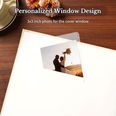Pssoss Linen Scrapbook Album 8×8 DIY Photo Memory Book 40 Pages Beige Hardcover