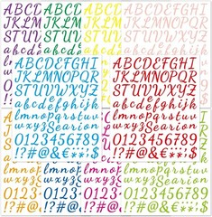 12 Sheets Alphabet Stickers, 912 Total, Multicolor, Vinyl, Waterproof, Custom…
