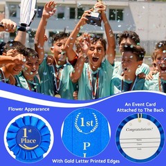 3 PCS 1st Place Blue Award Ribbons First Prize Winner Victory Recognition