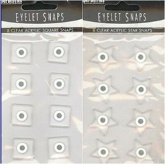 2 Sets PAPERBILITIES / PAPER BLISS CLEAR ACRYLIC SNAPS STARS and SQUARES 16 pcs